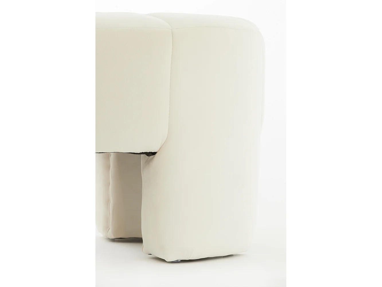 Pouf BATOEMI - Ø51x45cm - Blanc