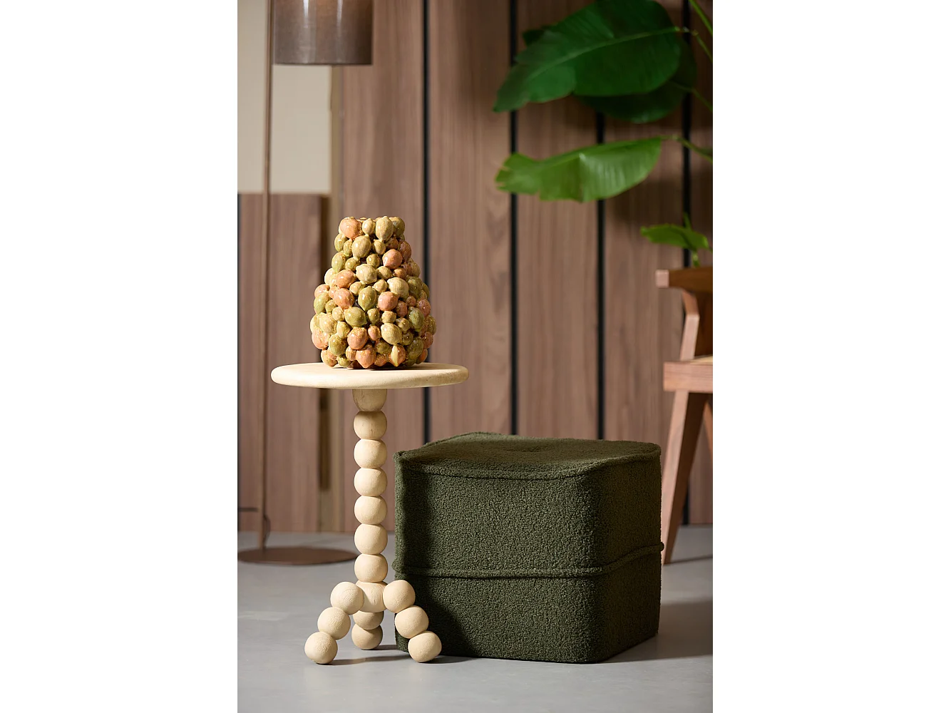 Pouf KIKI - Ø40x35cm - Vert