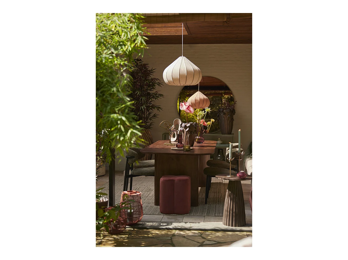 Pouf NALANI - Ø38x45cm - Rouge