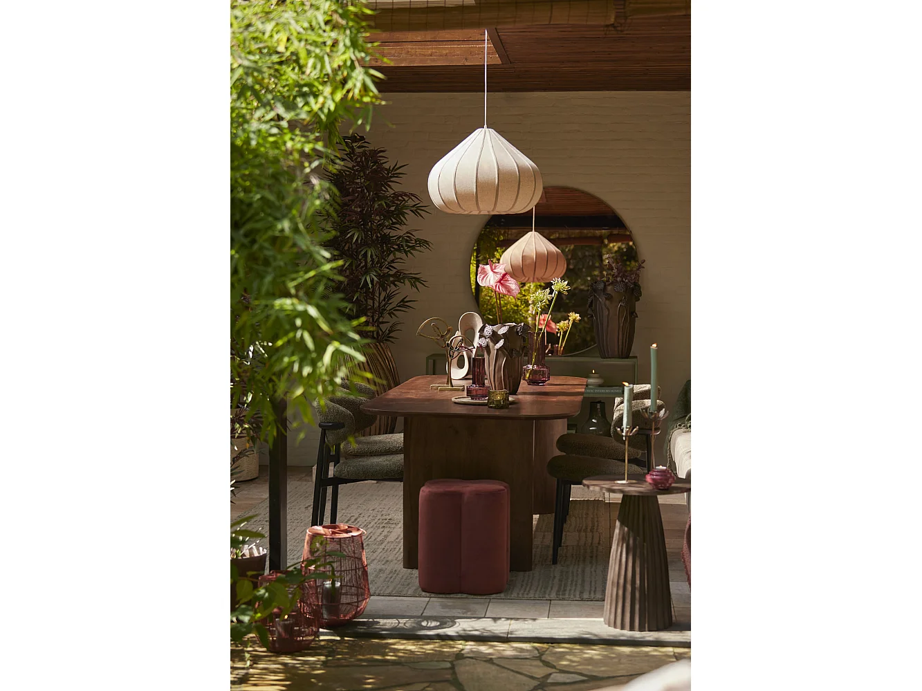 Pouf NALANI - Ø38x45cm - Rouge