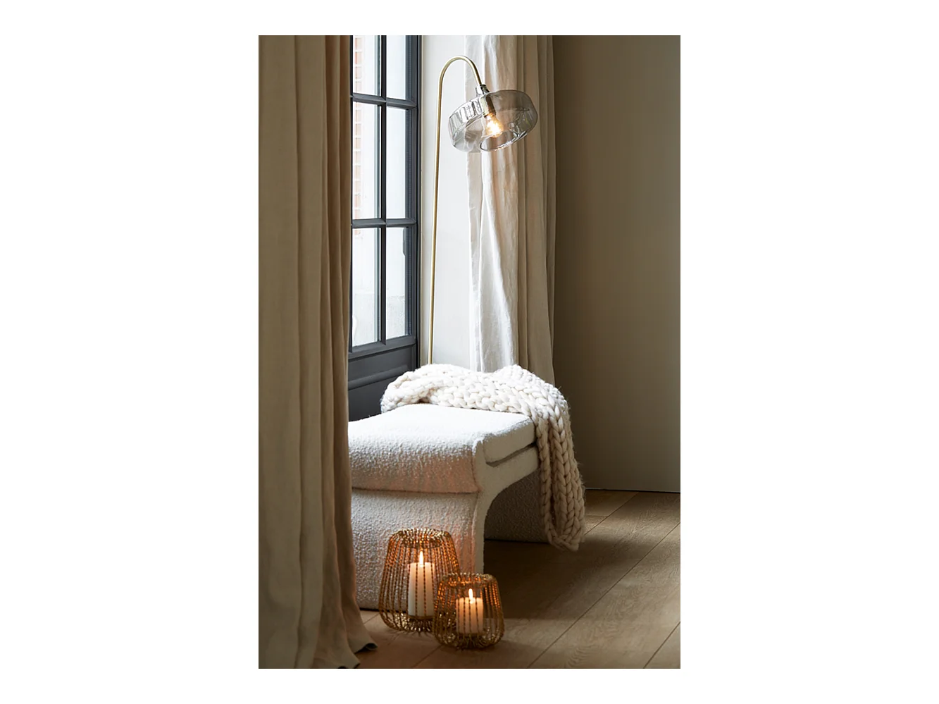 Pouf NAFYA - 119x45x48cm - Marron