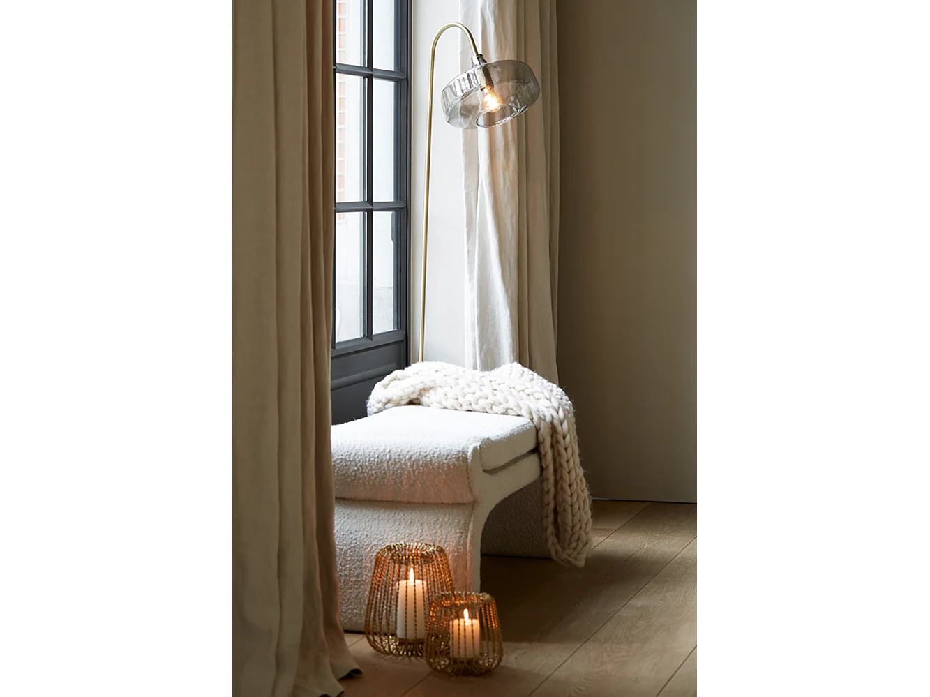 Pouf NAFYA - 119x45x48cm - Marron