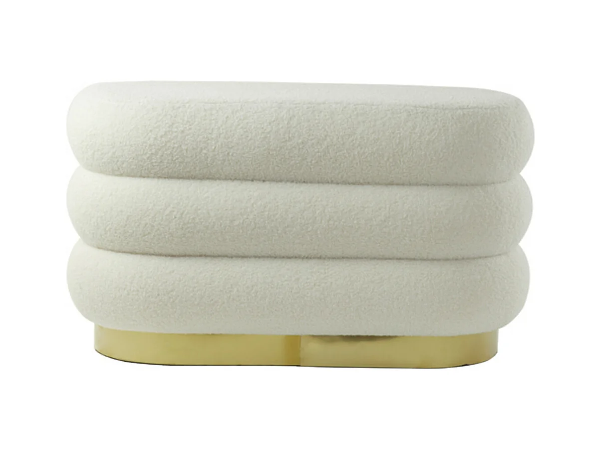 Pouf LYALL - 80x40x45cm - Blanc