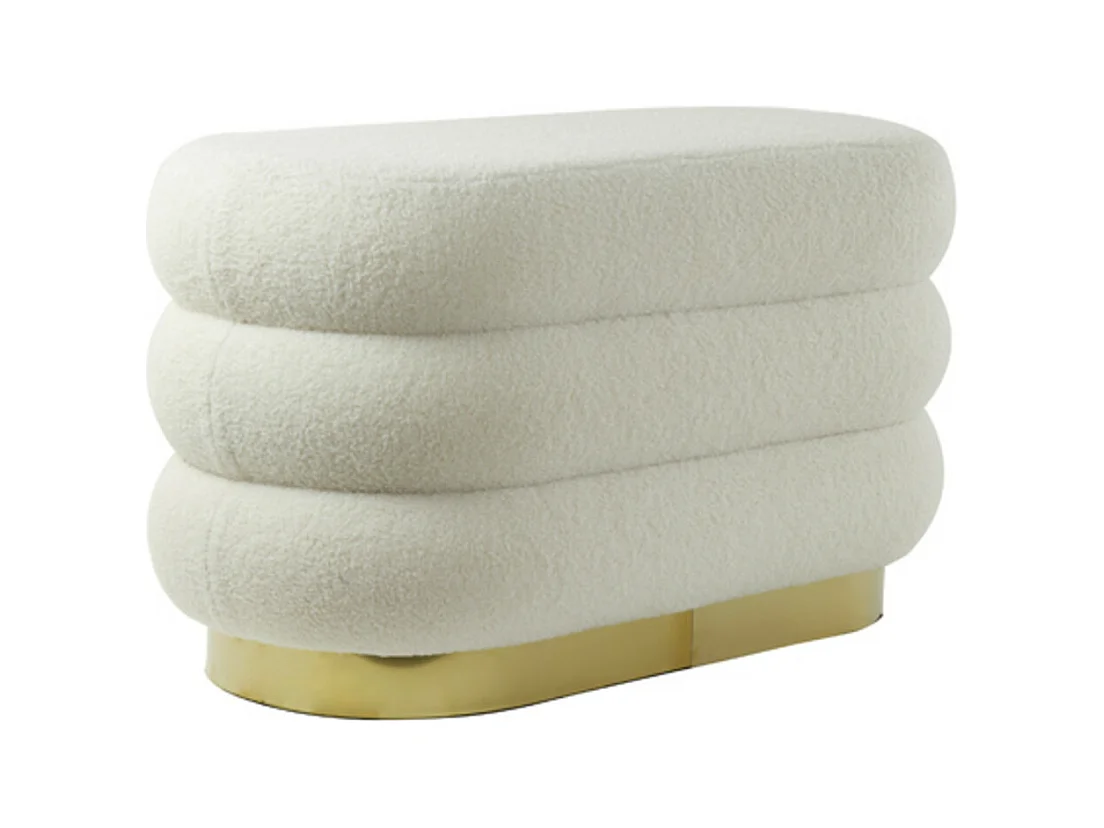 Pouf LYALL - 80x40x45cm - Blanc