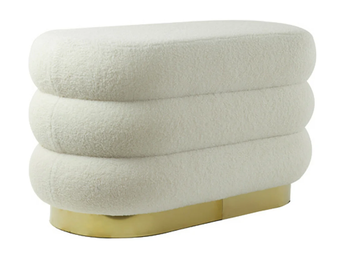 Pouf LYALL - 80x40x45cm - Blanc
