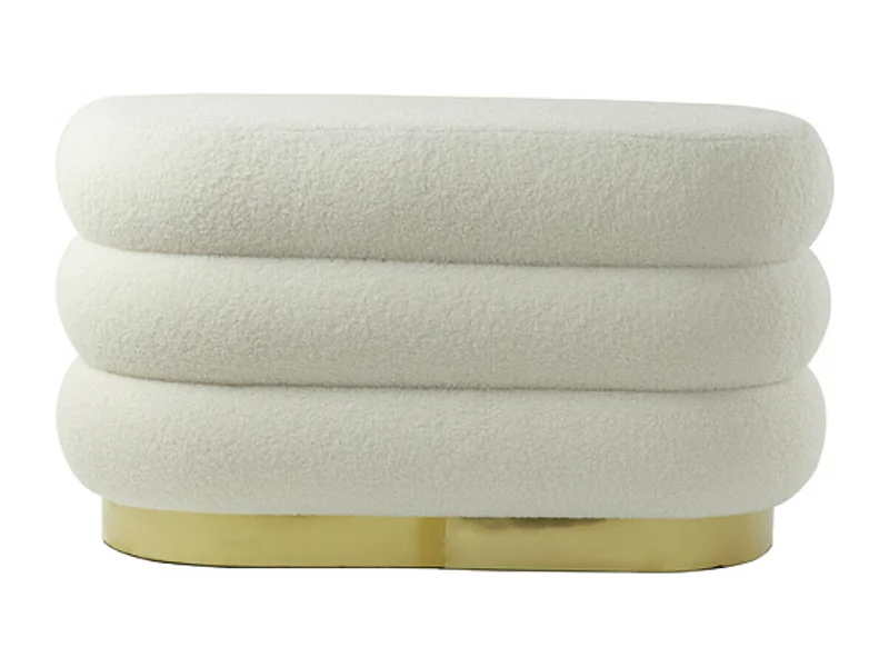 Pouf LYALL - 80x40x45cm - Blanc