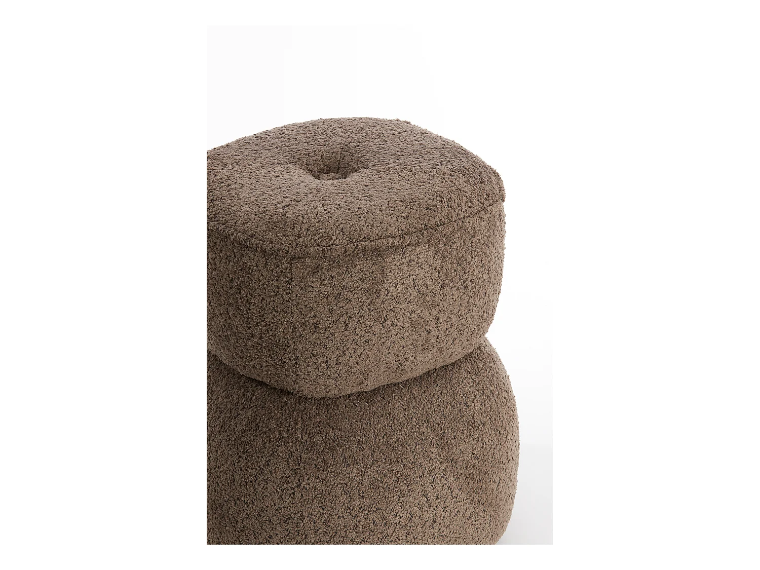 Pouf LEYLA - Ø40x46cm - Marron