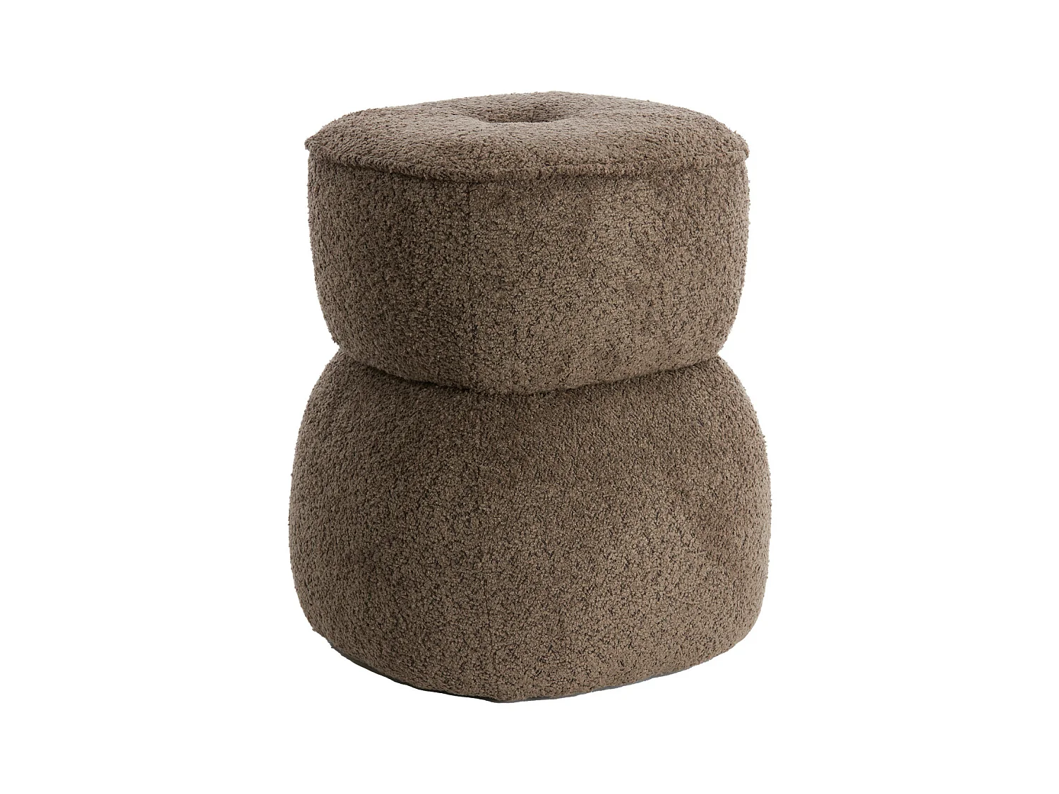 Pouf LEYLA - Ø40x46cm - Marron