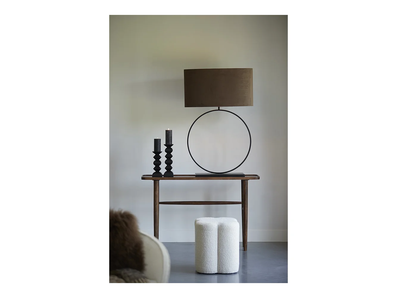 Pouf NALANI - Ø38x45cm - Blanc