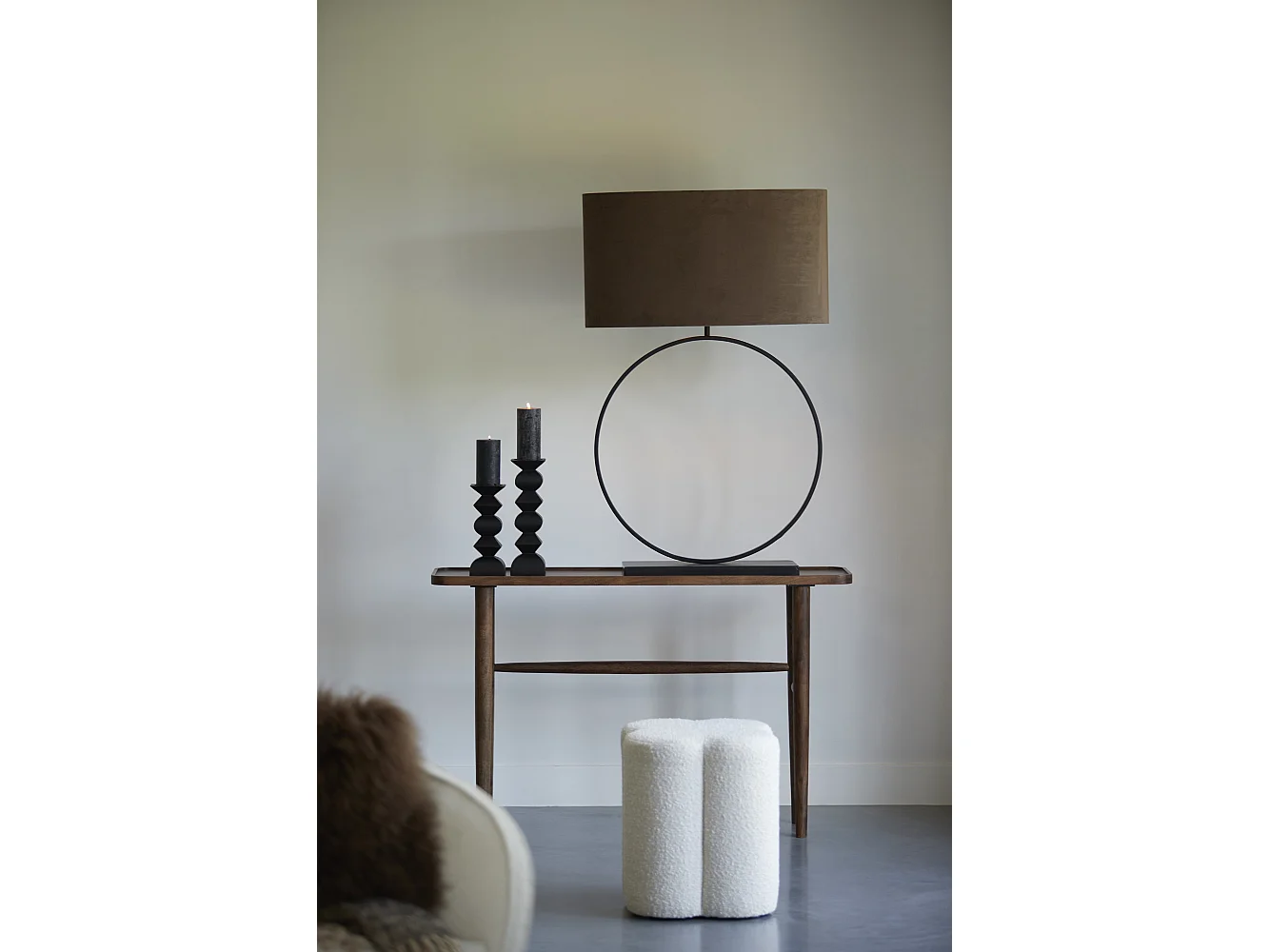 Pouf NALANI - Ø38x45cm - Blanc