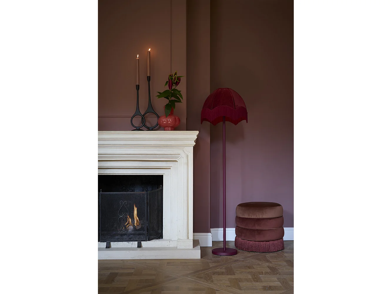 Pouf TACITU - Ø50x45cm - Rouge