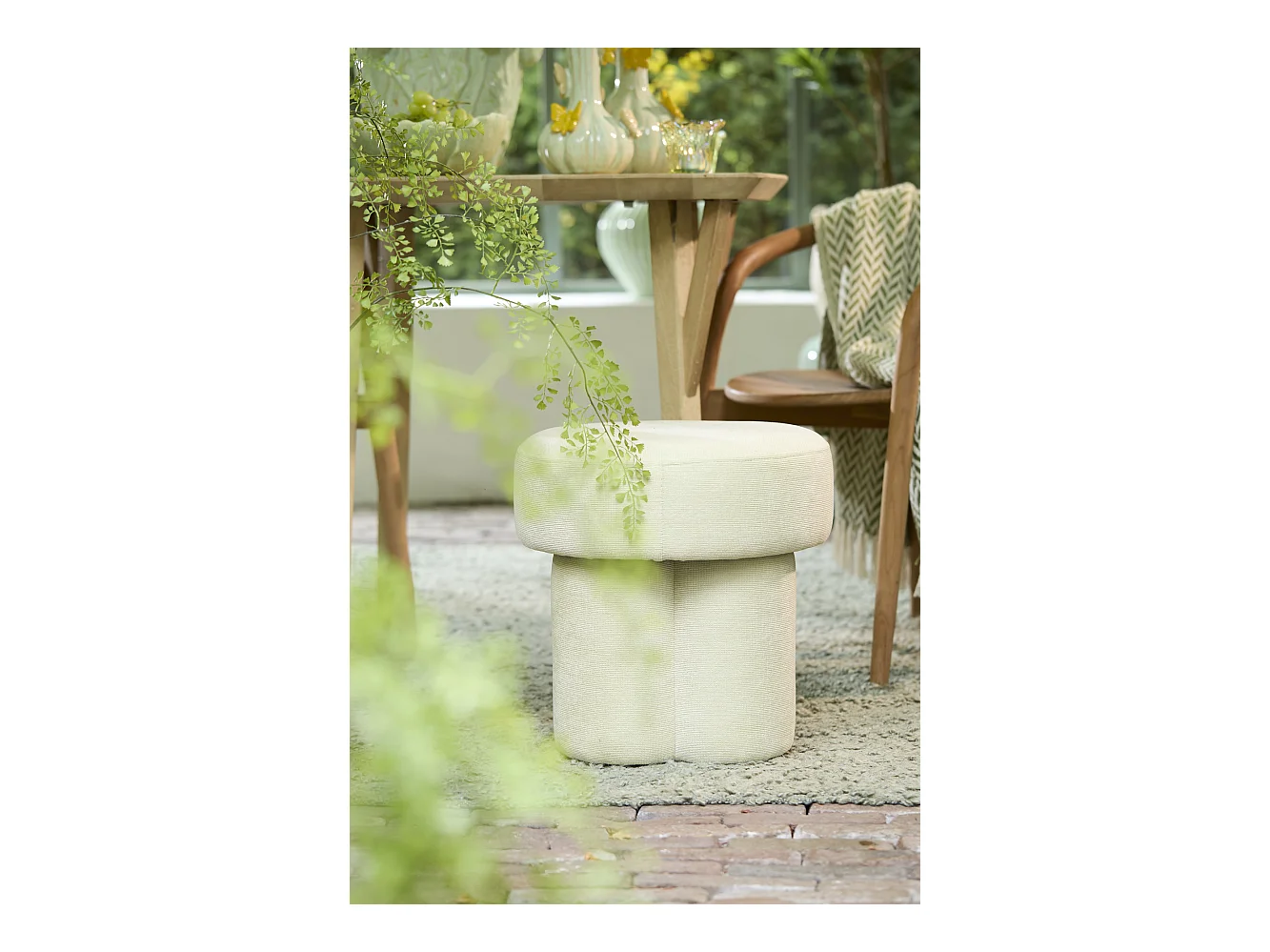 Pouf CURTEA - Ø42x43cm - Vert