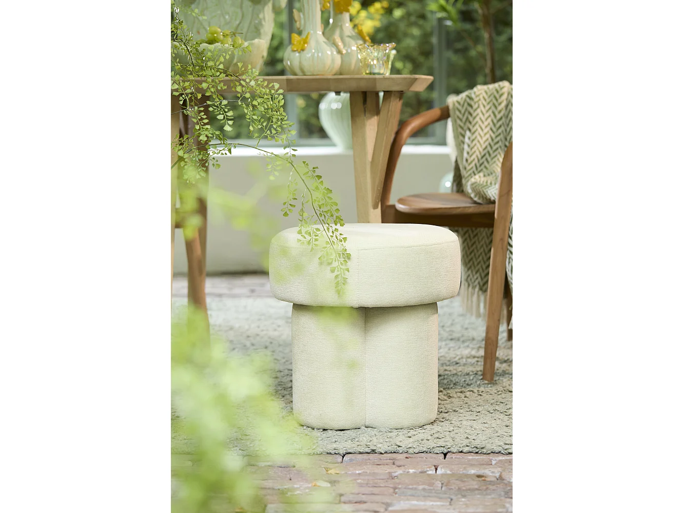 Pouf CURTEA - Ø42x43cm - Vert