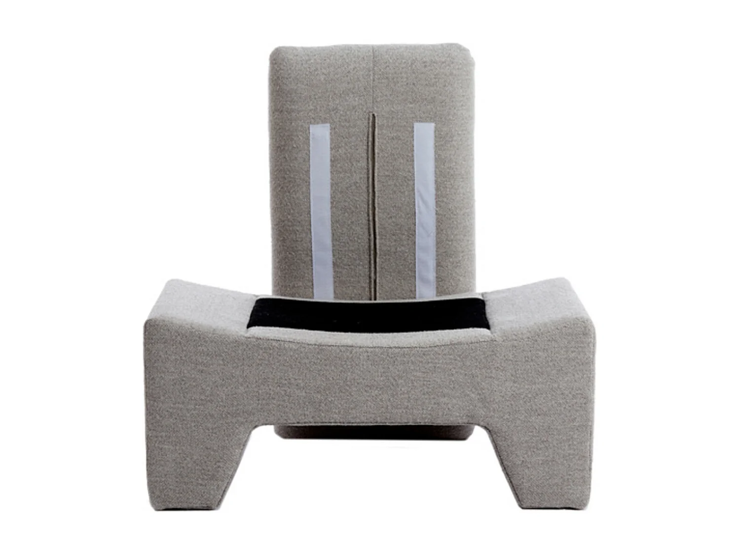 Pouf DASHA - 80x40x48,5cm - Gris