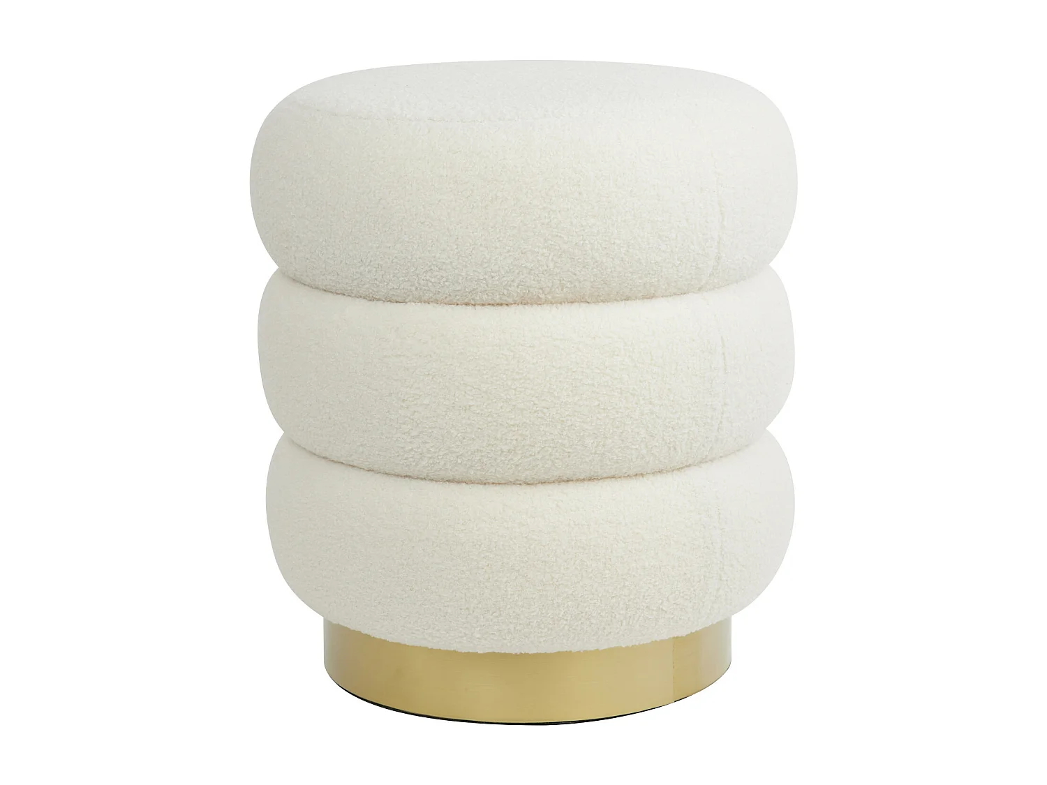 Pouf KIMI - Ø40x45cm - Blanc