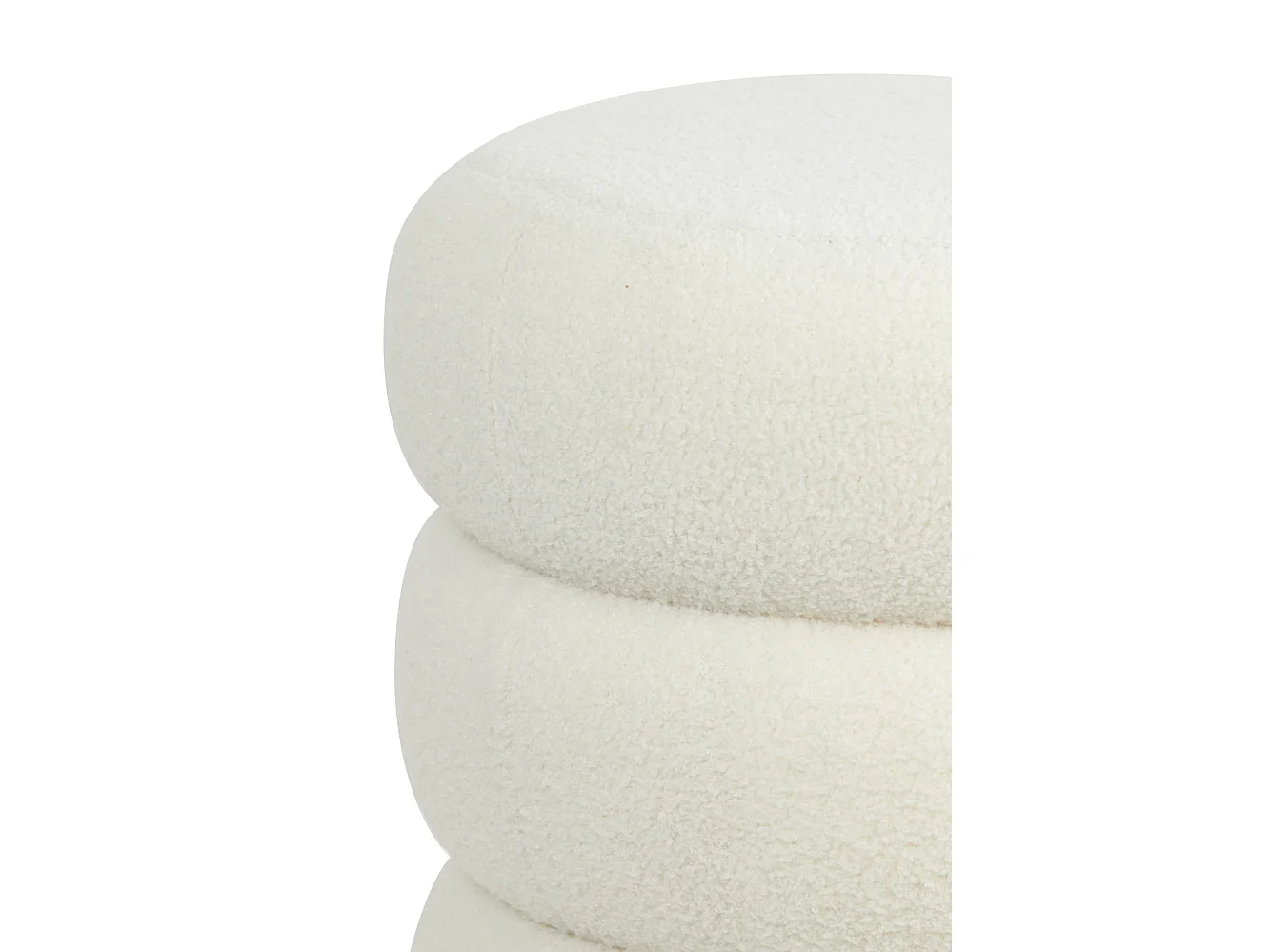 Pouf KIMI - Ø40x45cm - Blanc