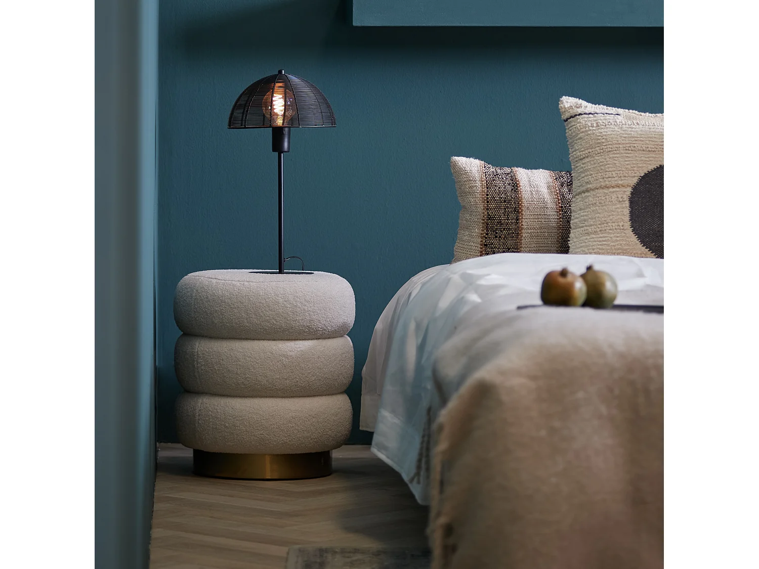 Pouf KIMI - Ø40x45cm - Blanc