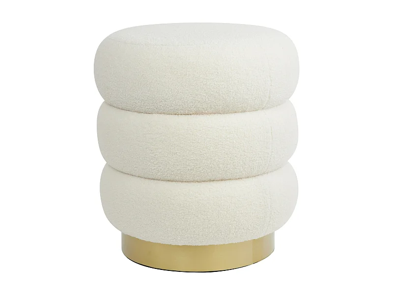 Pouf KIMI - Ø40x45cm - Blanc