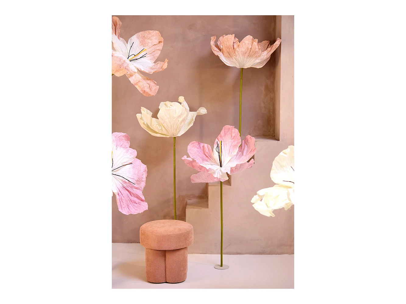 Pouf CURTEA - Ø42x43cm - Orange