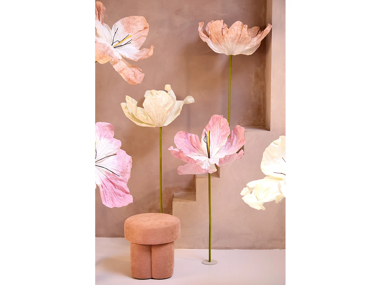 Pouf CURTEA - Ø42x43cm - Orange