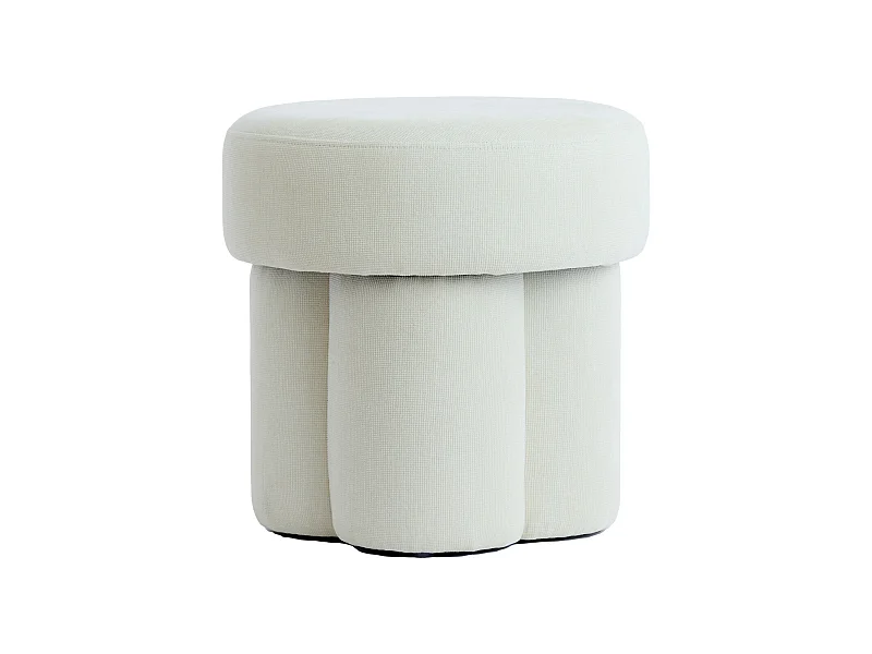 Pouf CURTEA - Ø42x43cm - Blanc