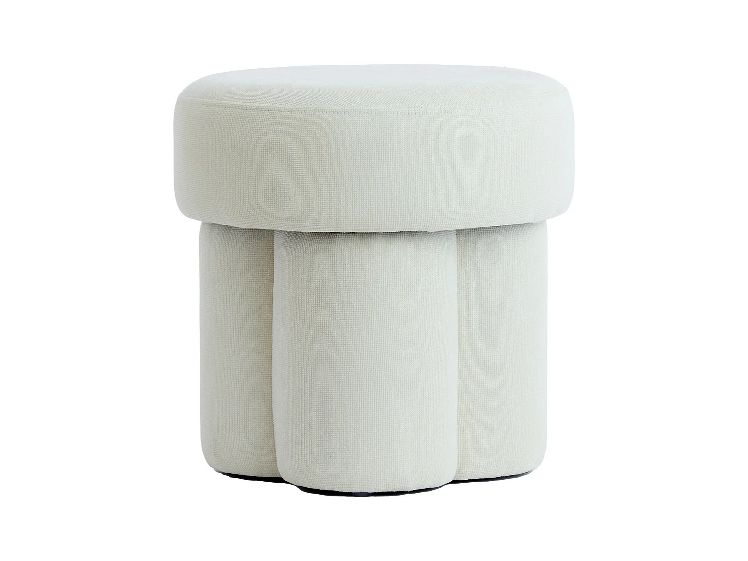 Pouf CURTEA - Ø42x43cm - Blanc