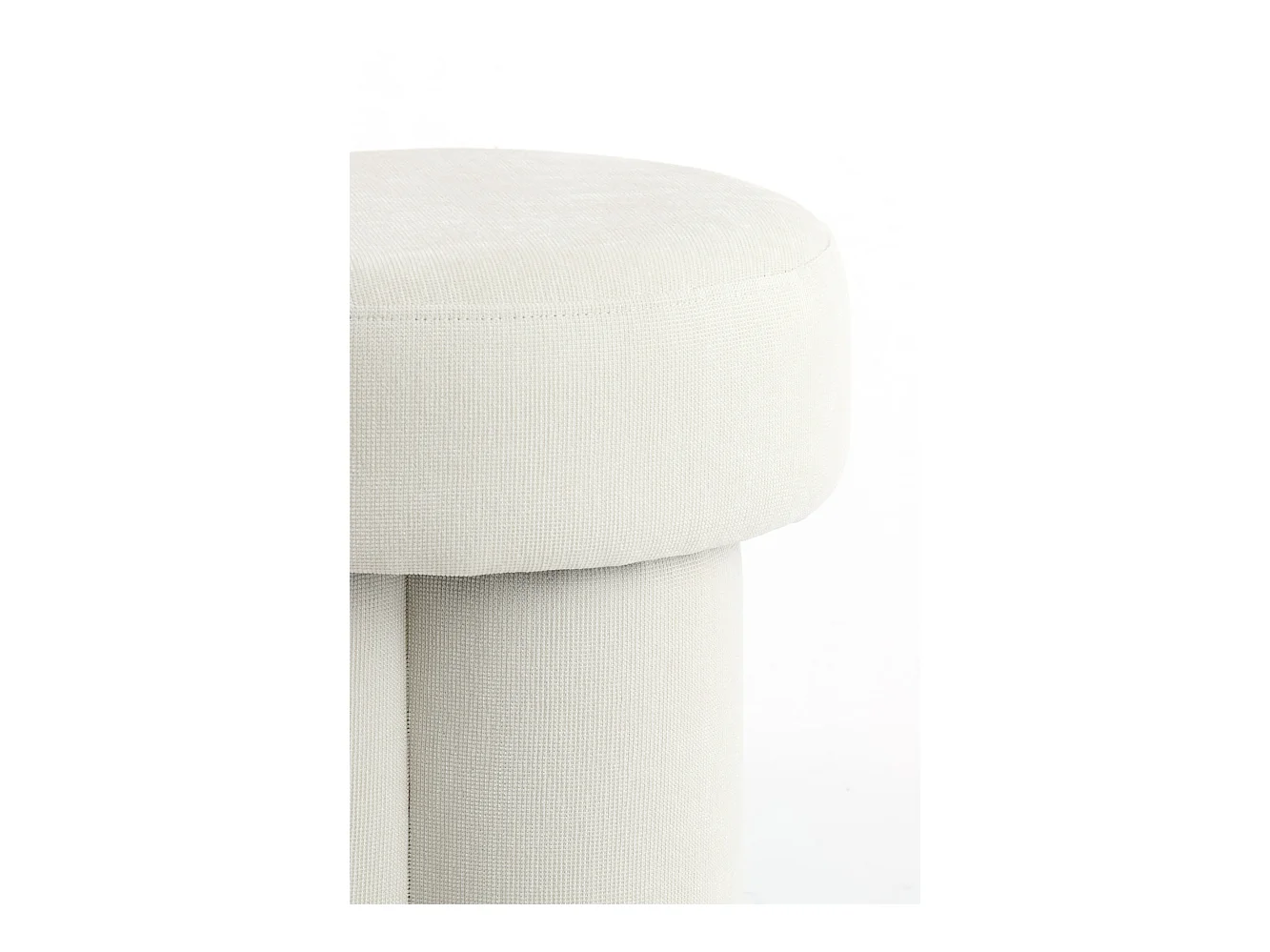 Pouf CURTEA - Ø42x43cm - Blanc