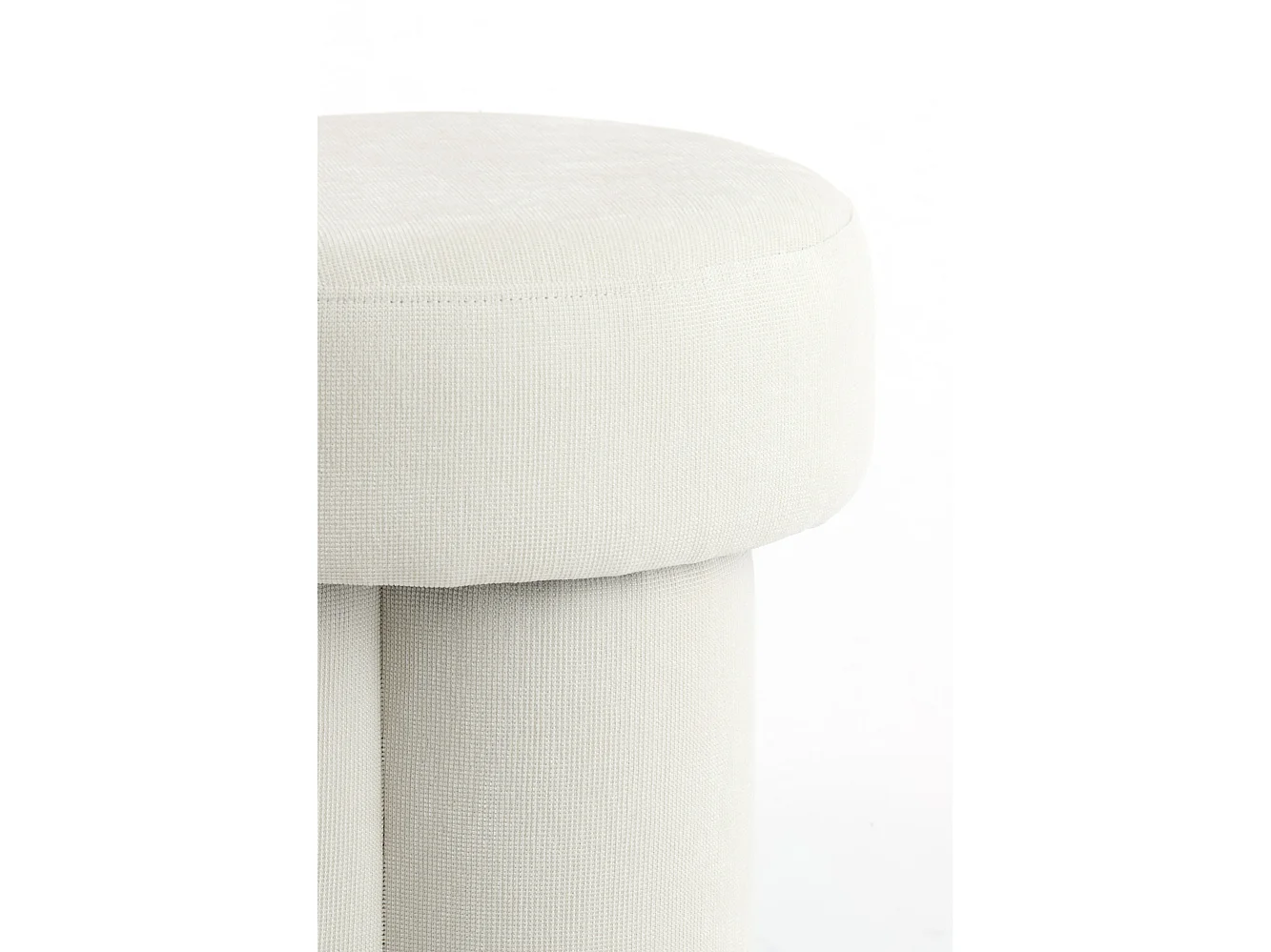 Pouf CURTEA - Ø42x43cm - Blanc