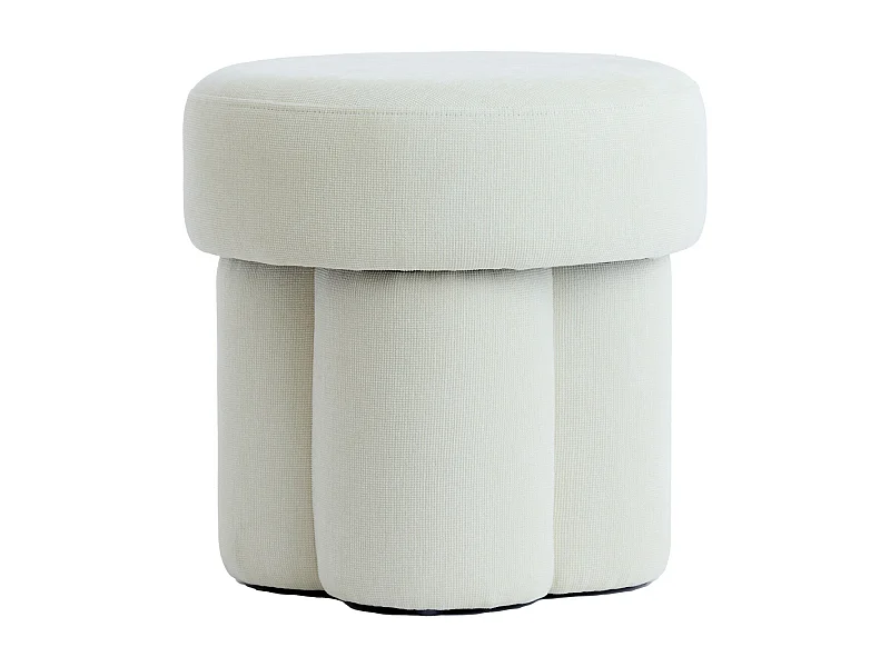 Pouf CURTEA - Ø42x43cm - Blanc