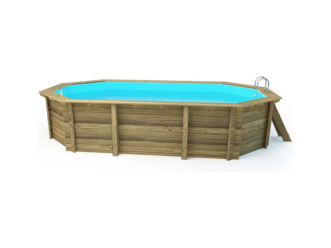 Piscina in legno "Florida145" 6,57 x 4,57 m - Ottagonale, Filtro a Sabbia, Spedizione Gratuita
