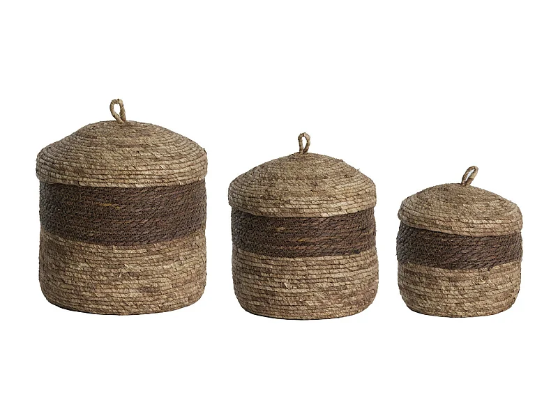 Panier KENMARE - Ø34x36cm - Marron - Lot de 3