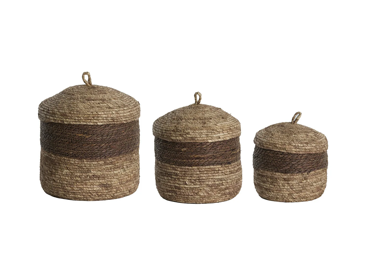 Panier KENMARE - Ø34x36cm - Marron - Lot de 3