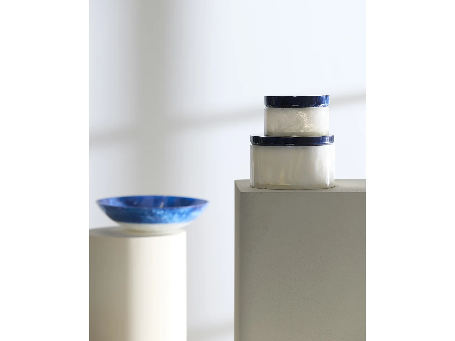 Déco KELIMUTU - Ø15x9,5cm - Blanc