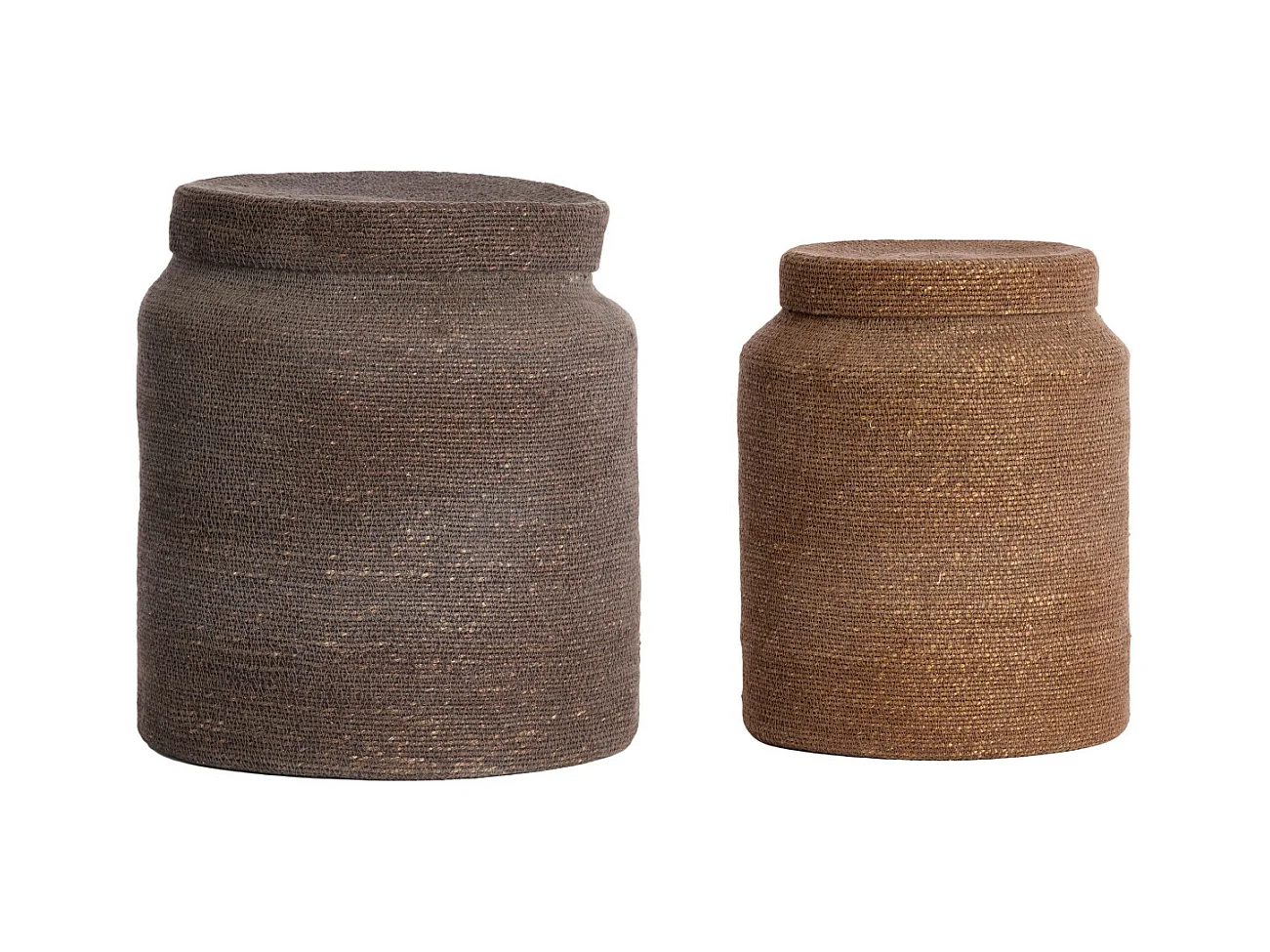 Panier BETANIA - Ø33x38cm - Marron - Lot de 2