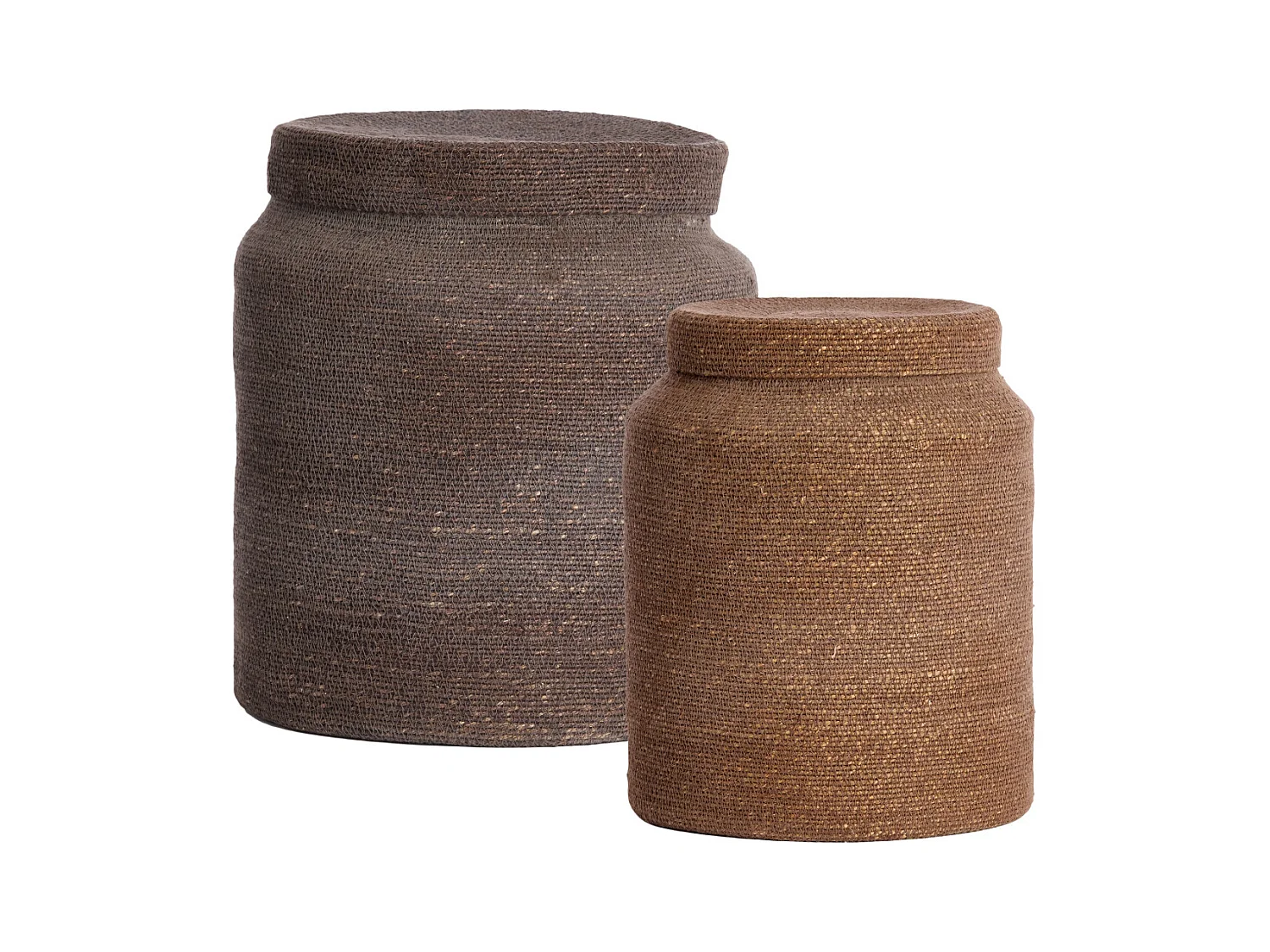 Panier BETANIA - Ø33x38cm - Marron - Lot de 2