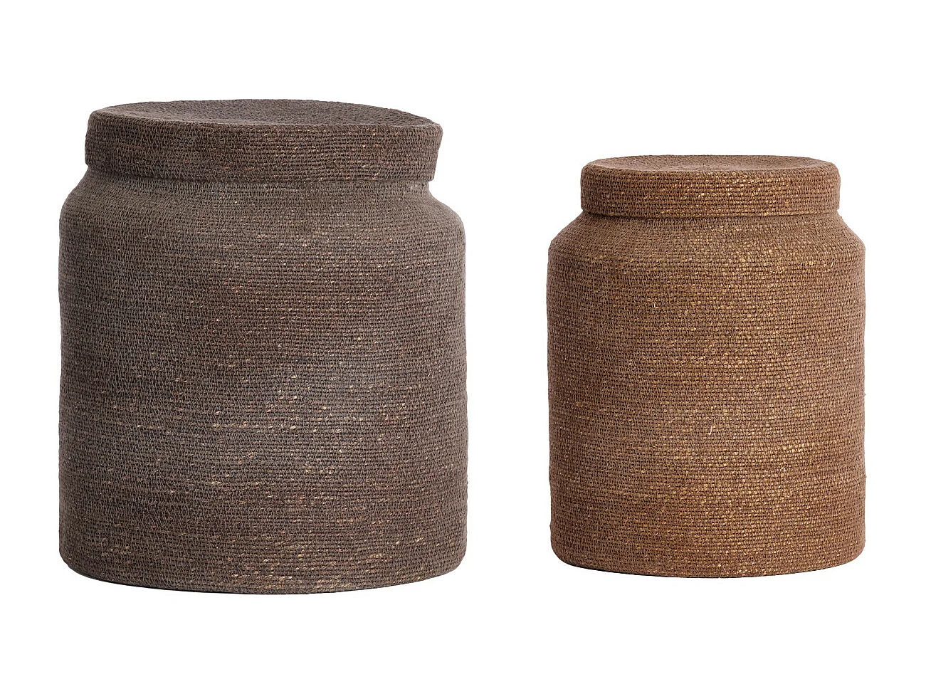 Panier BETANIA - Ø33x38cm - Marron - Lot de 2