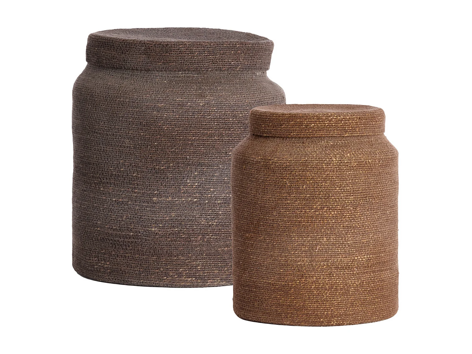 Panier BETANIA - Ø33x38cm - Marron - Lot de 2