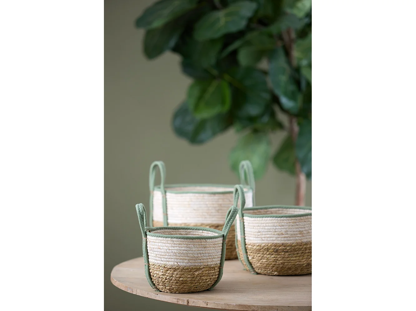 Panier KINSALE - Ø33x23cm - Marron - Lot de 3