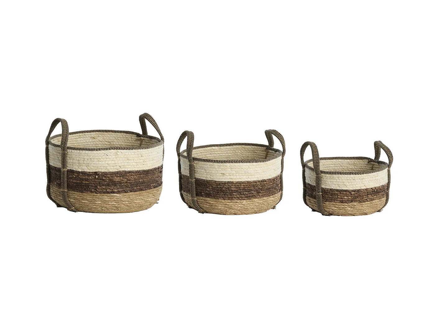 Panier KINSALE - Ø33x23cm - Marron - Lot de 3