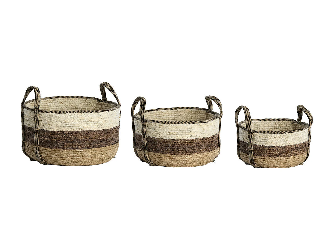 Panier KINSALE - Ø33x23cm - Marron - Lot de 3