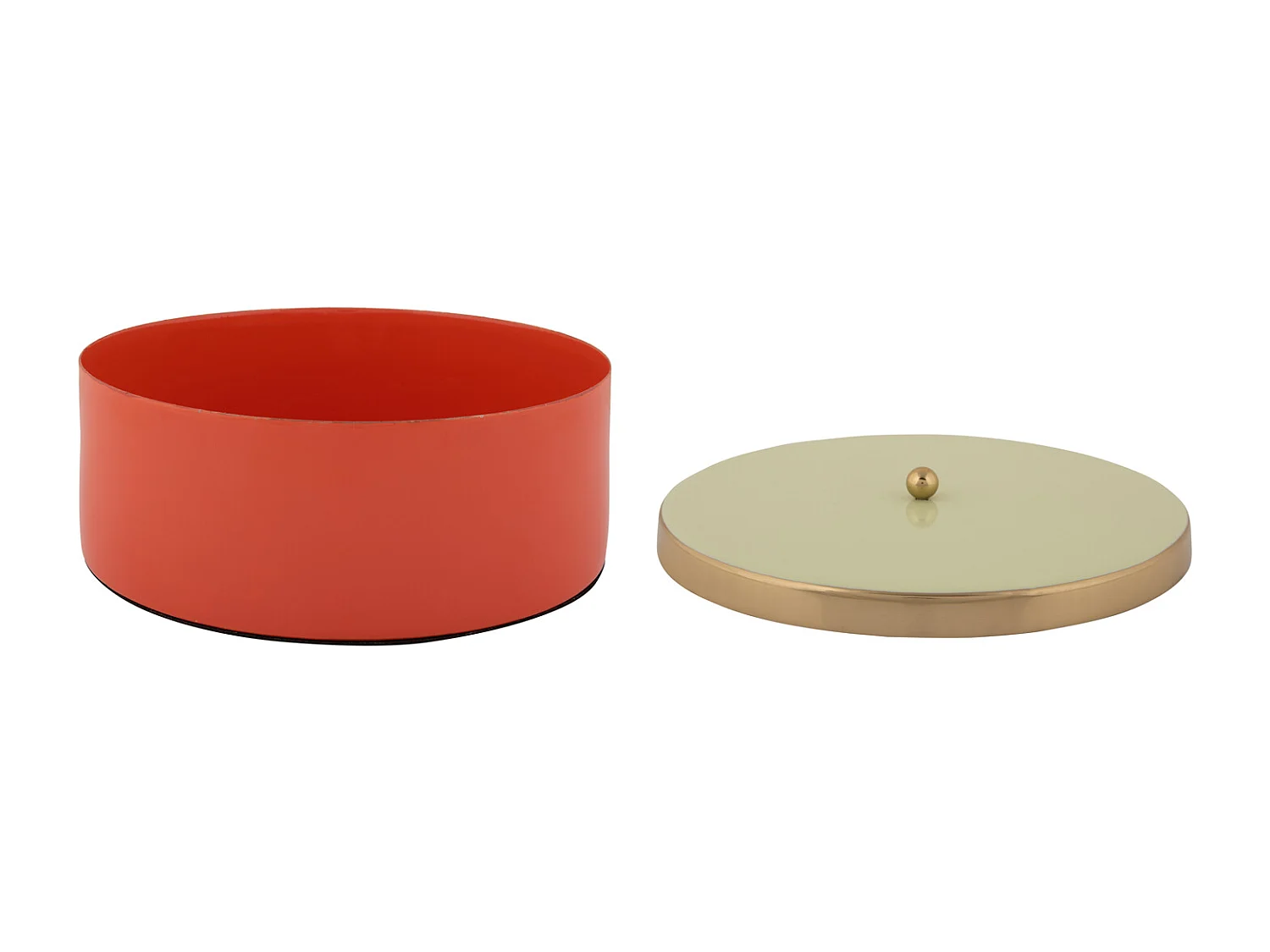 Caja de almacenamiento Double Funky Large - Rojo escarlata y verde suave