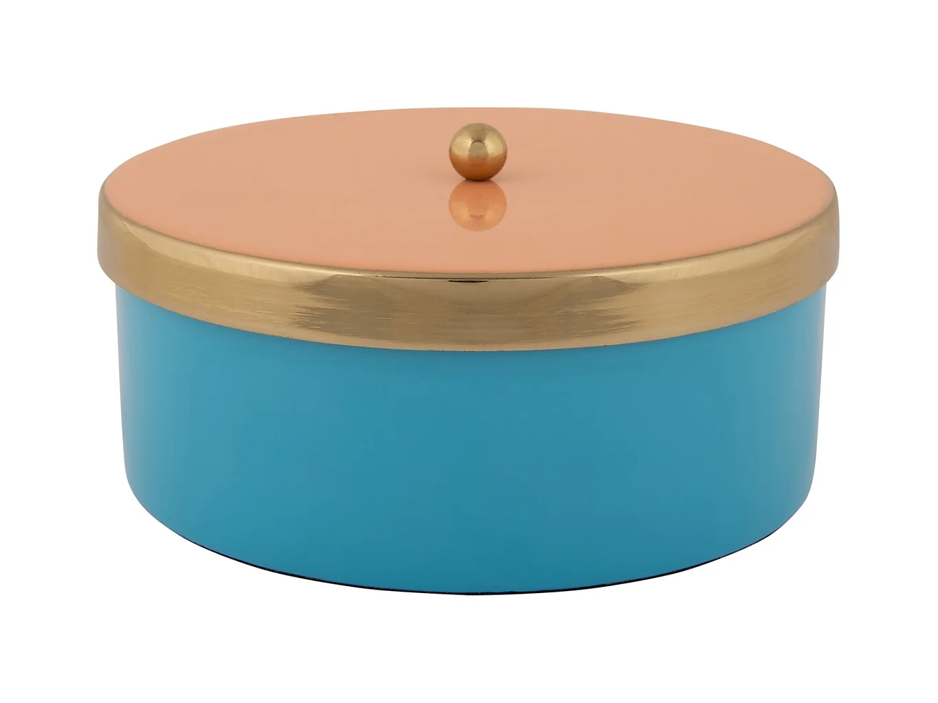 Boîte de rangement Double Funky Medium - Bleu aqua et orange pêche