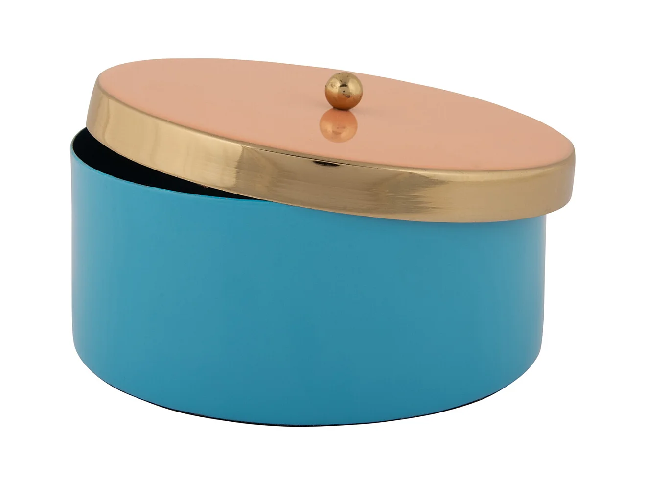 Boîte de rangement Double Funky Medium - Bleu aqua et orange pêche