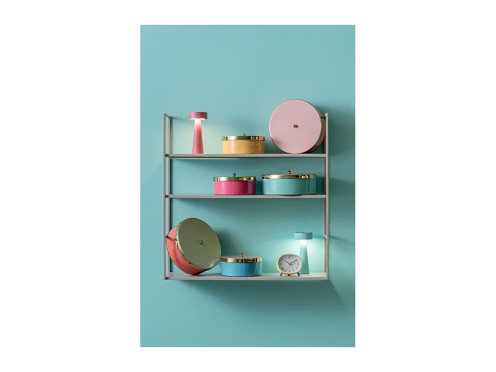 Boîte de rangement Double Funky Medium - Bleu aqua et orange pêche