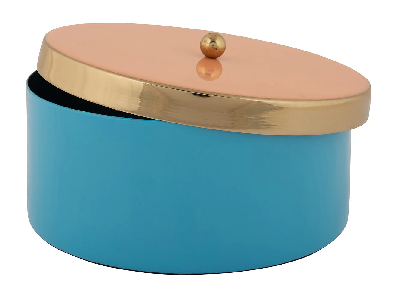 Caja de almacenamiento Double Funky Medium - Azul agua y naranja melocotón