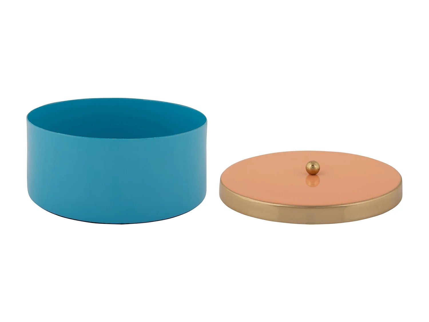 Caja de almacenamiento Double Funky Medium - Azul agua y naranja melocotón