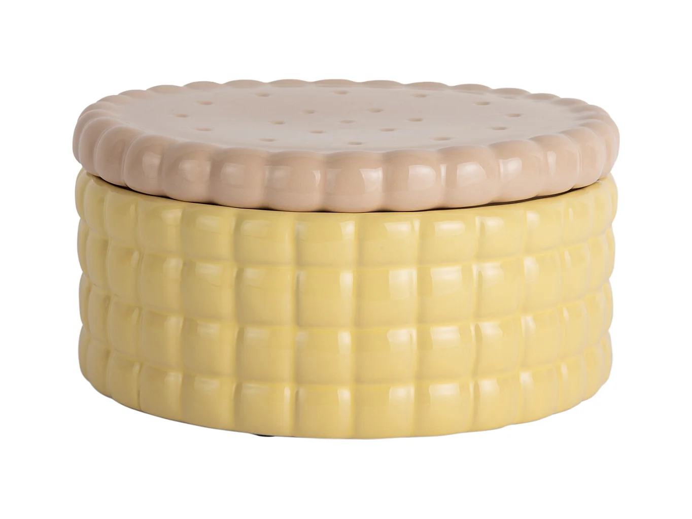 Boîte à biscuits en pot de rangement, grande taille - Jaune clair
