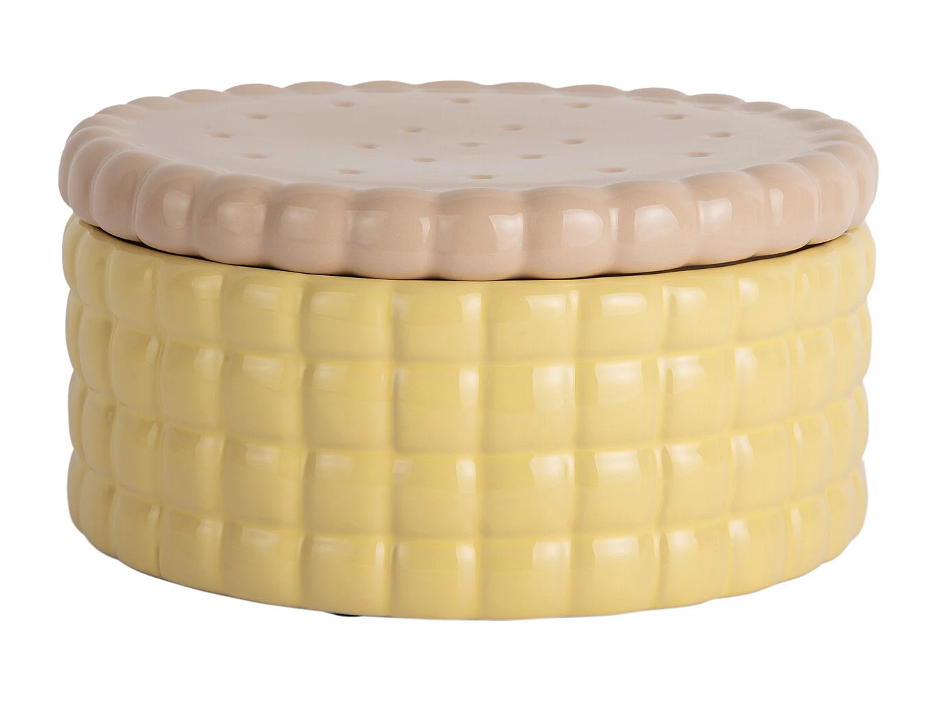Boîte à biscuits en pot de rangement, grande taille - Jaune clair