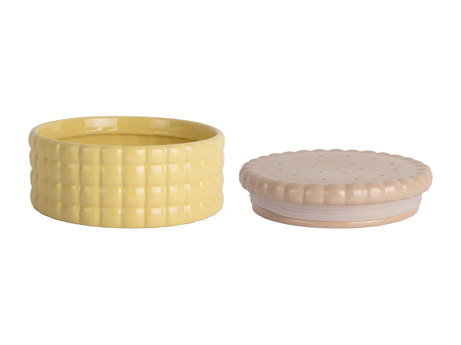 Boîte à biscuits en pot de rangement, grande taille - Jaune clair