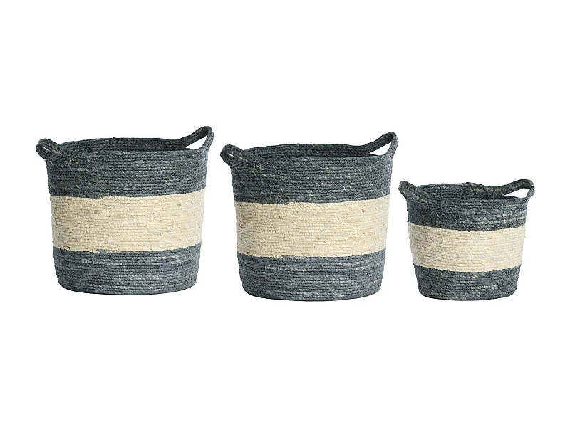 Panier KILKEE - Ø40x40cm - Bleu - Lot de 3